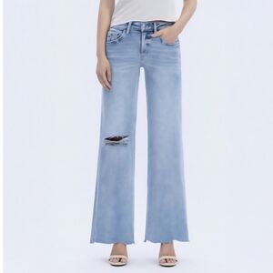 Women's Light Blue Distressed Jeans